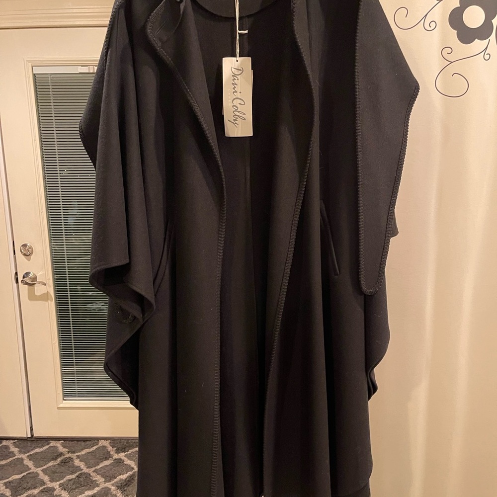 Vintage new tags Dani Colby hood wool coat OS